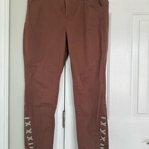 Anthropologie Cartonnier Brown Lace-Up Ankle Jeans